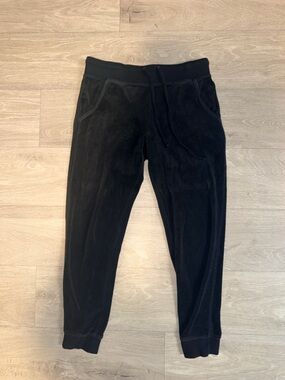 Fashion Nova Black Velour Track Joggers